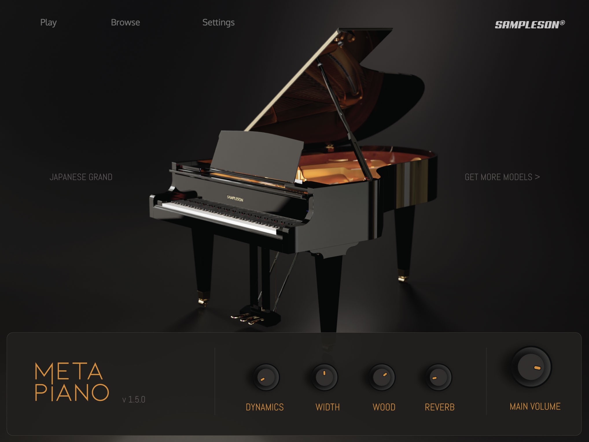 Piano de cauda modelado espectral | AmostraPiano de cauda modelado espectral | Amostra  