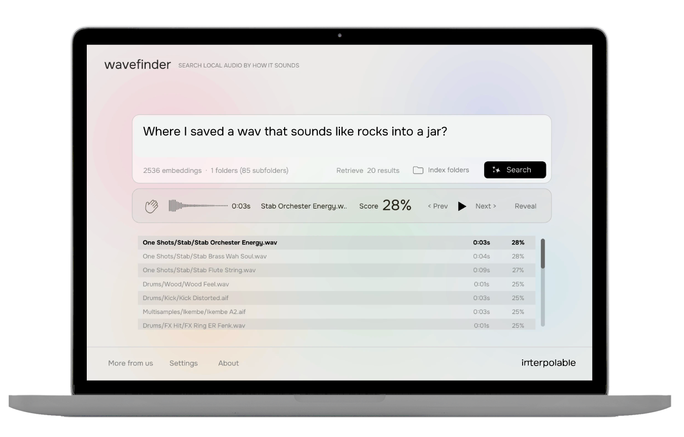 Wavefinder interface